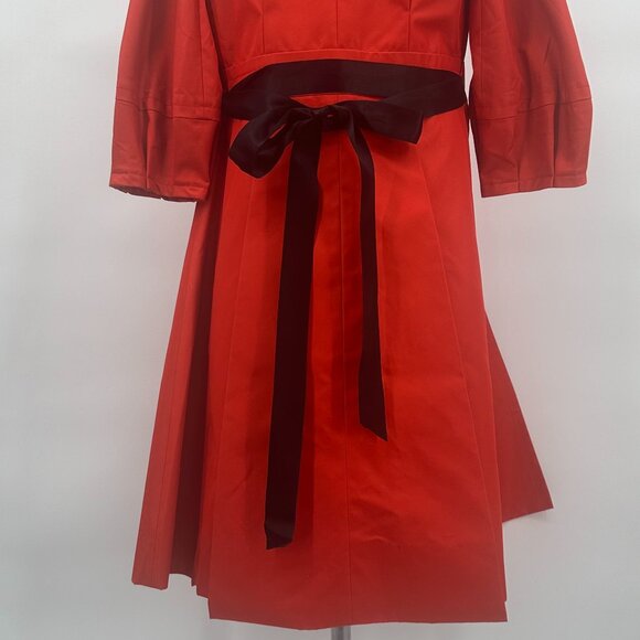 Vintage 1990s Gucci Orange Poly Cotton Coat with Gingham Lining - Picture 4 of 5